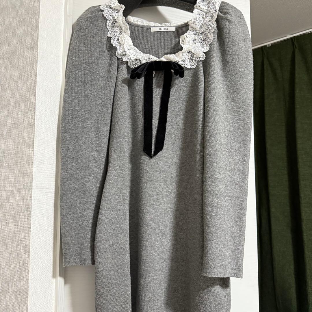 SNIDEL♡ フリルネックニットワンピース - ワンピース割引