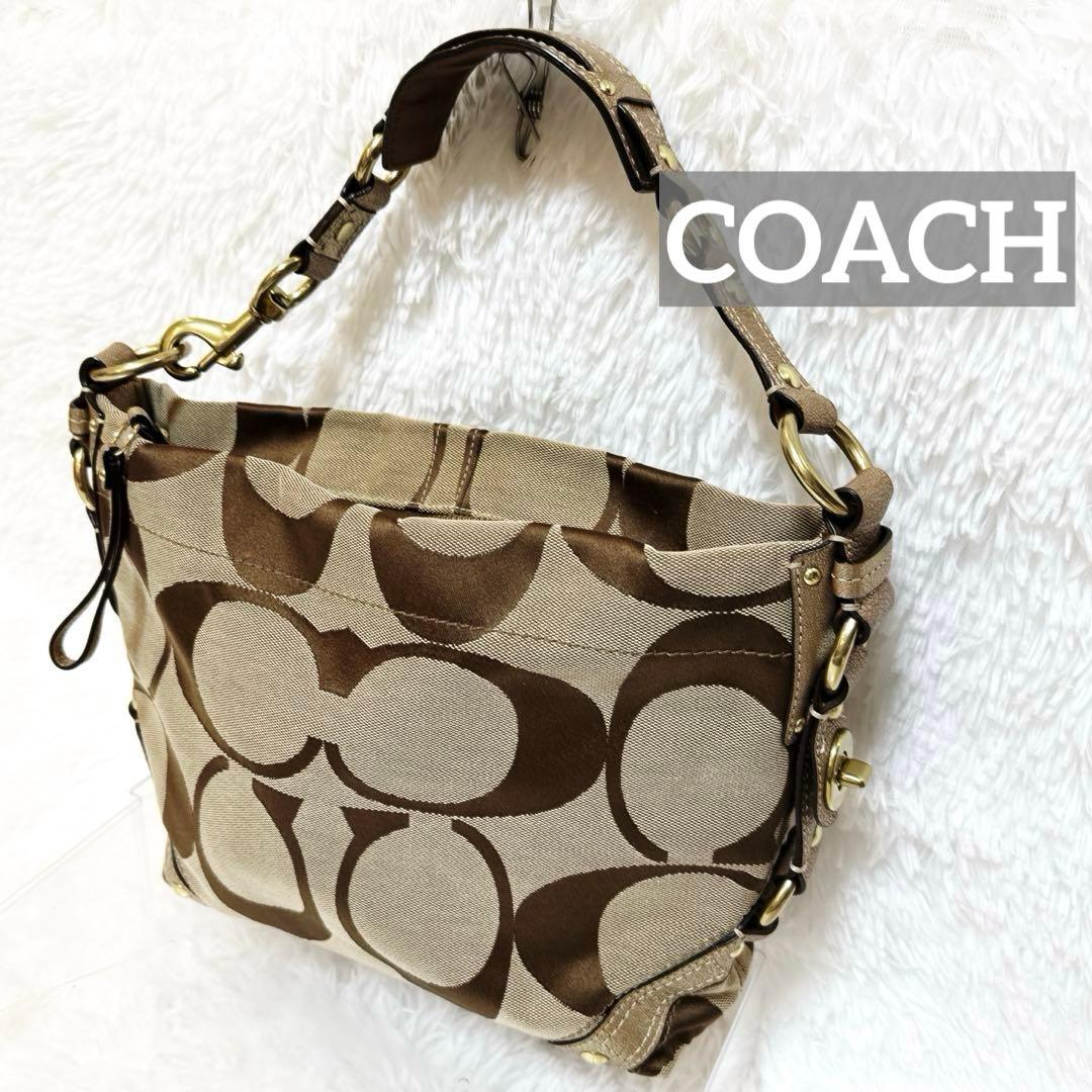 美品 COACH ワンショルダー シグネチャー レガシー ターンロック Y2K