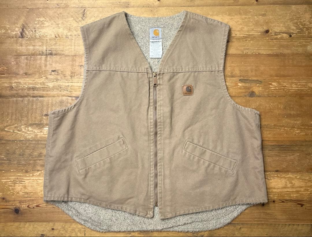 90s Carhartt カーハート USA製 ダック地 裏ボア ベスト