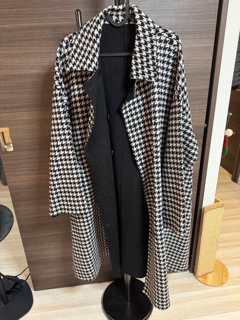 [Tnewties] 口角にほくろがある彼女／黒色千鳥格紋／Mサイズ