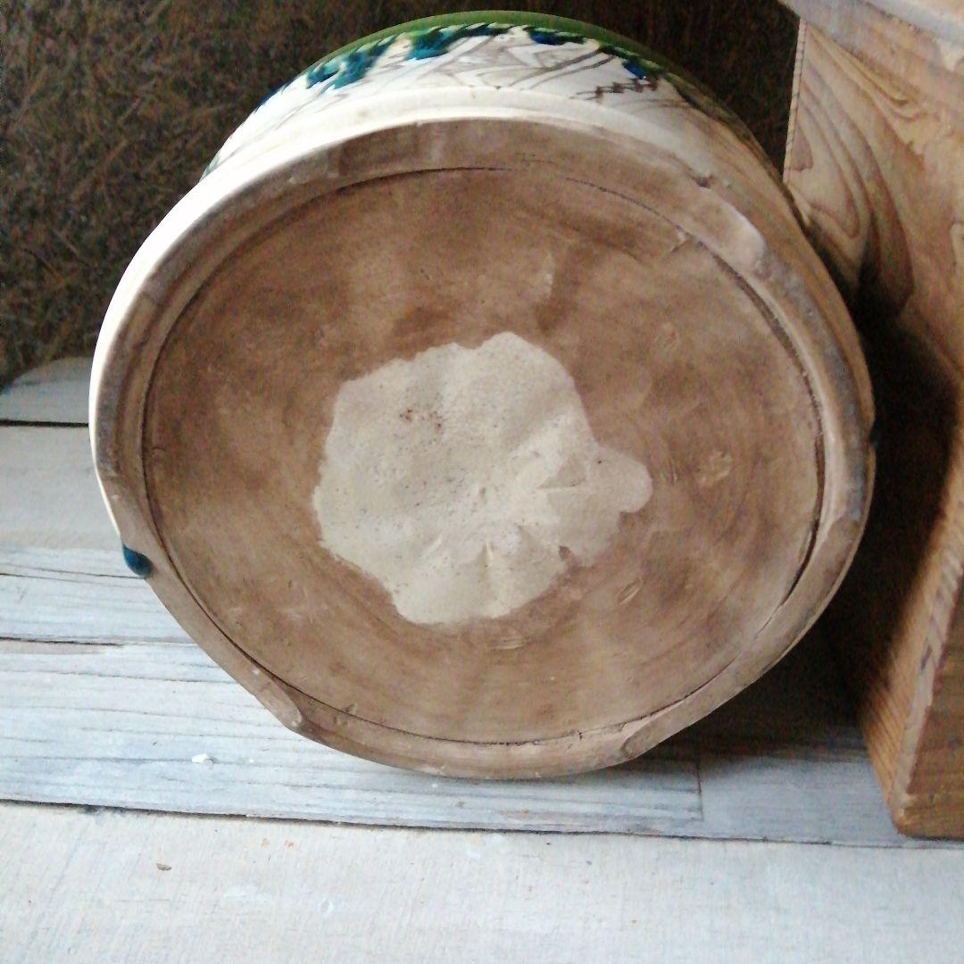 瀬戸焼　織部手桶　20.6cm　明治期