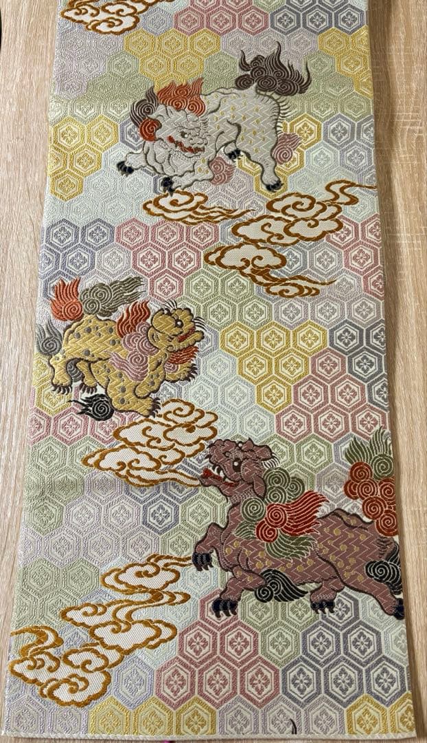 唐織 袋帯 利休唐文 唐獅子紋様 - メルカリ