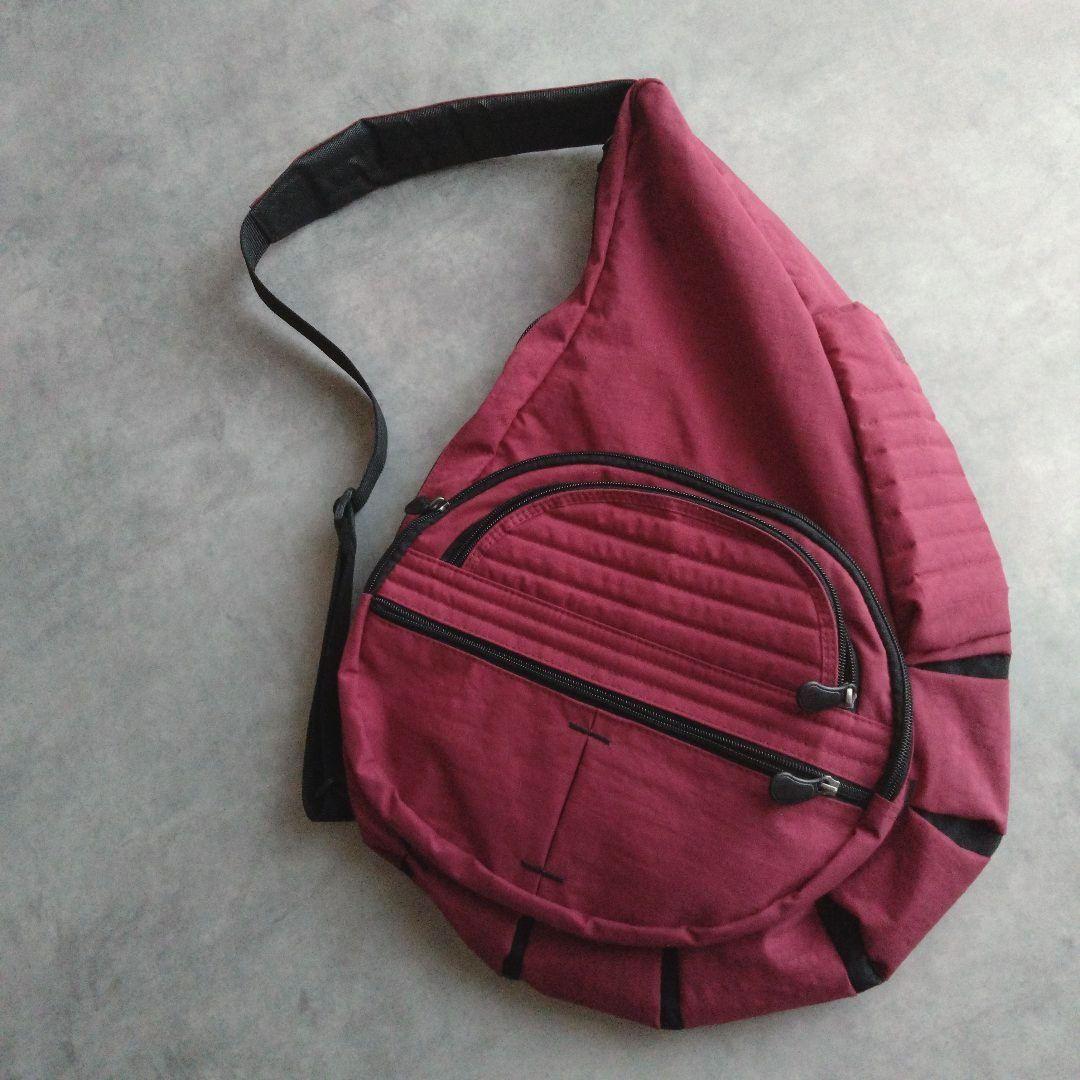 美品】ヘルシーバックバッグ ビッグバッグ ルビー 赤紫 ワインレッド