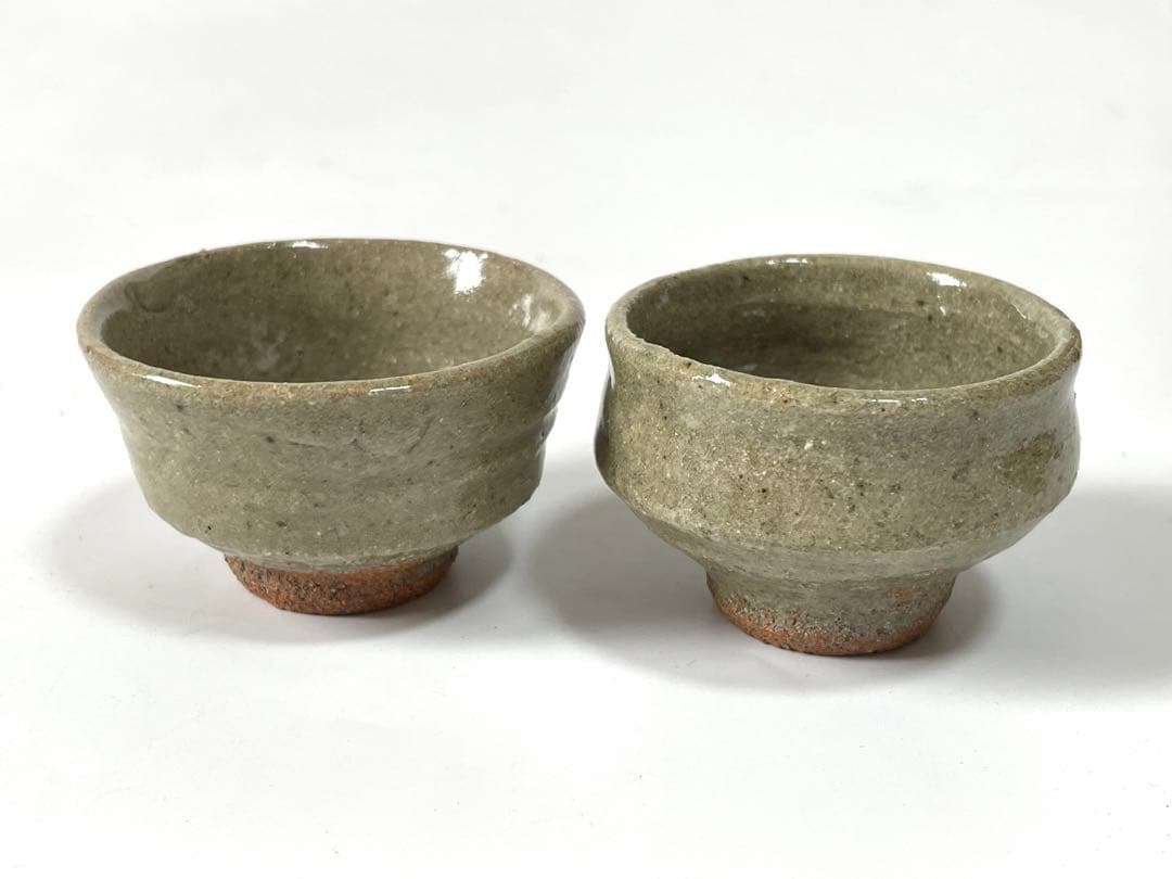 人間国宝 濱田庄司 浜田庄司 柿釉 鉄釉 酒器 徳利 盃 一対 共箱