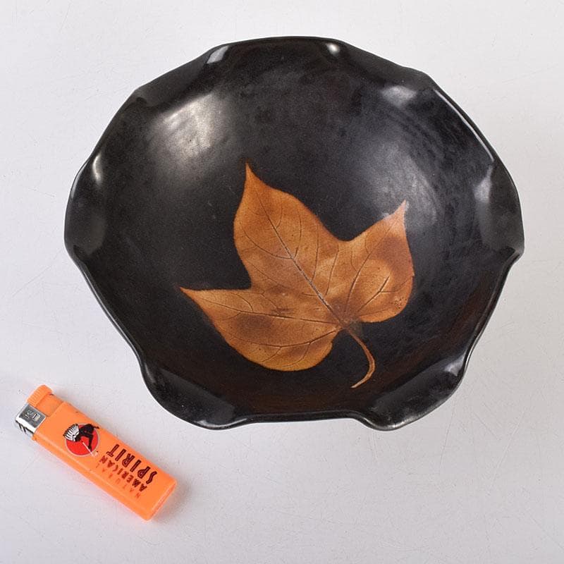 中国 中国 吉州窯 黑釉 木葉天目茶碗 輪花鉢 C 6919