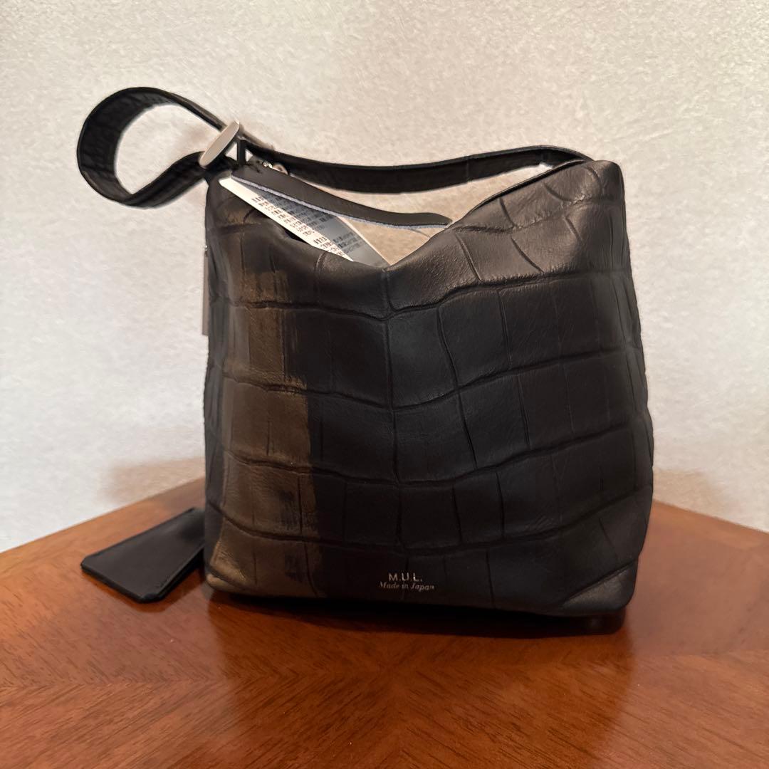 M.U.L エムユーエル ドロップ2wayミニクロコゴールドペイント バック