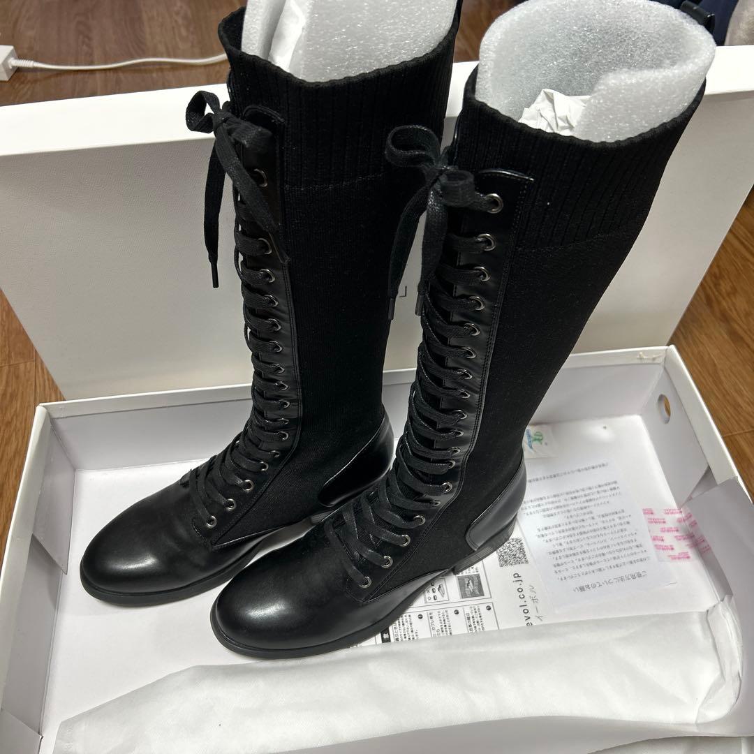 イシカワラボ EVOL 編み上げニットブーツ - メルカリ