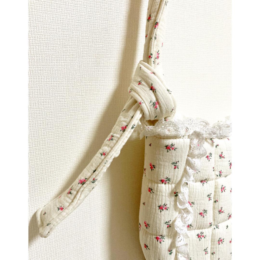 merry jenny 新品 ピンク お花のガーゼキルトショルダーバッグ - メルカリ