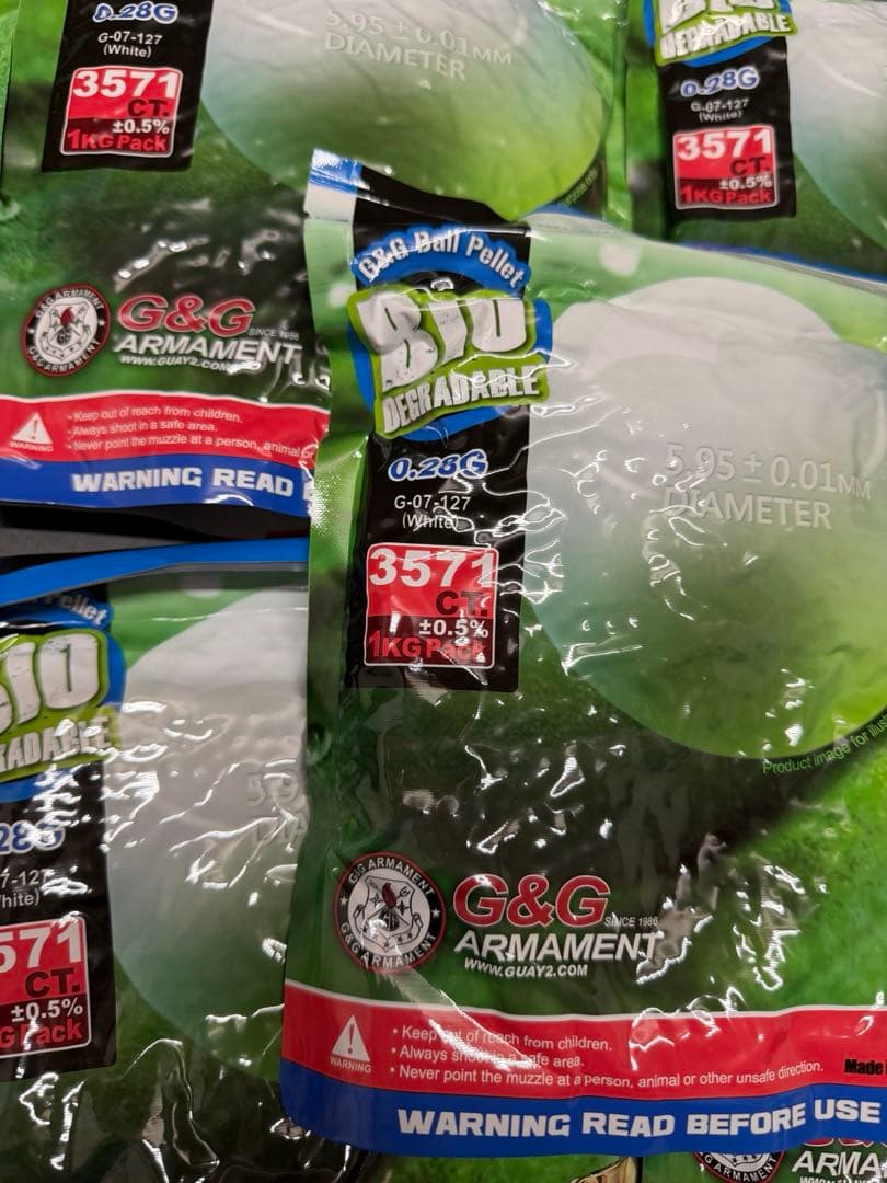 〈G&GバイオBB弾TOP FIVE 0.28g 白1kg 3571発