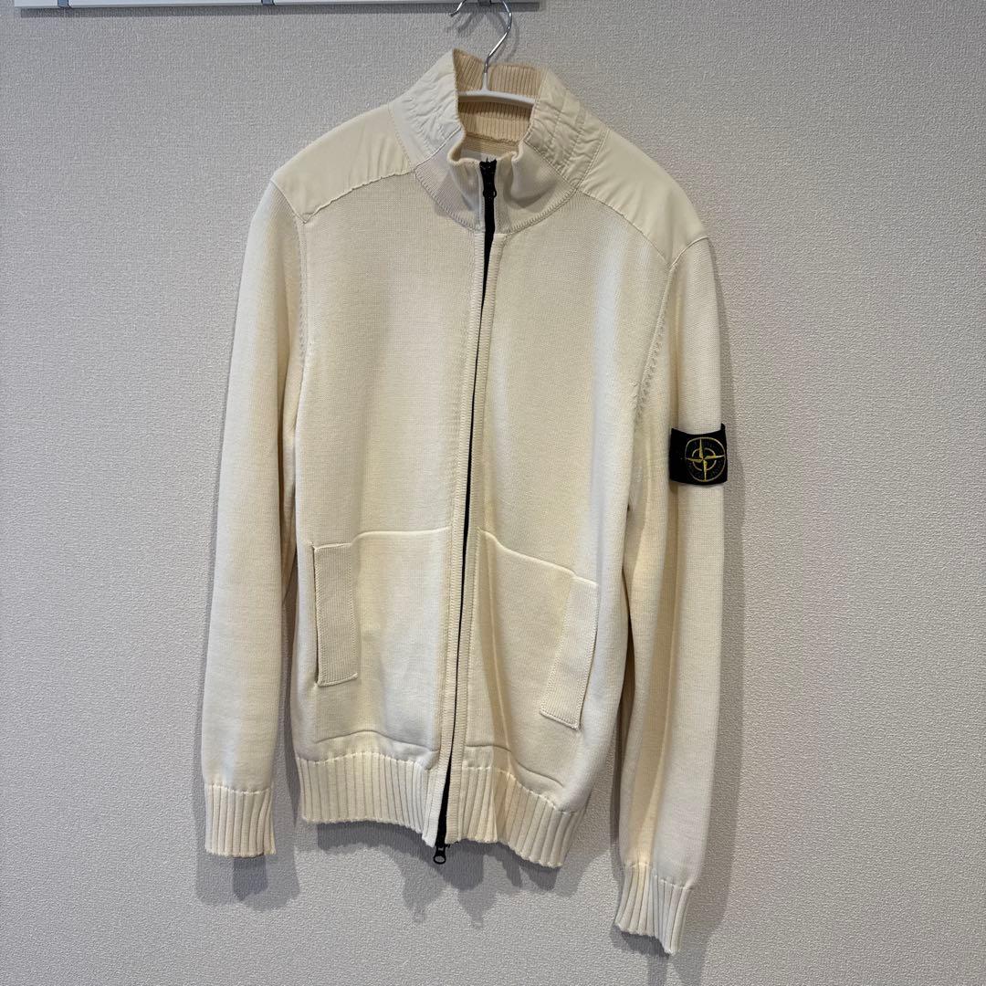 STONE  フルジップセーター STONE ISLAND (ストーンアイランド) ウール リブ編み フルジップ