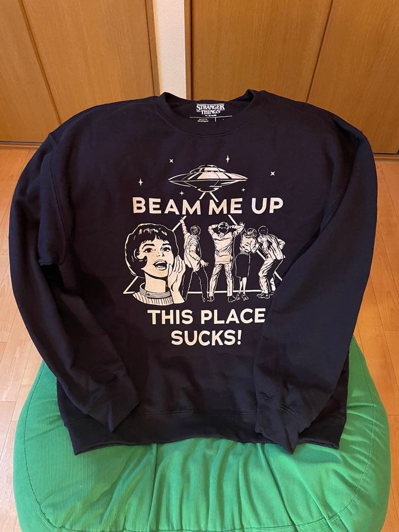 Stranger Things BEAM ME UP スウェット L ネイビー - メルカリ