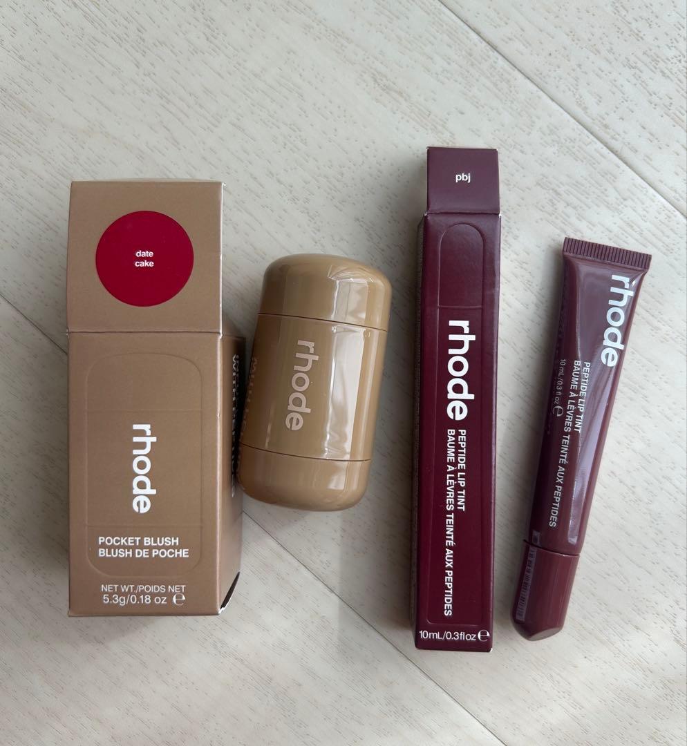 rhode the duos リップpbj＆チークdate cakeシール付き