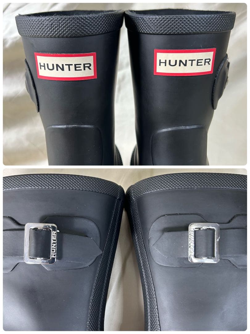綺麗】HUNTER オリジナル モックトゥ ショートブーツ ブラック 27