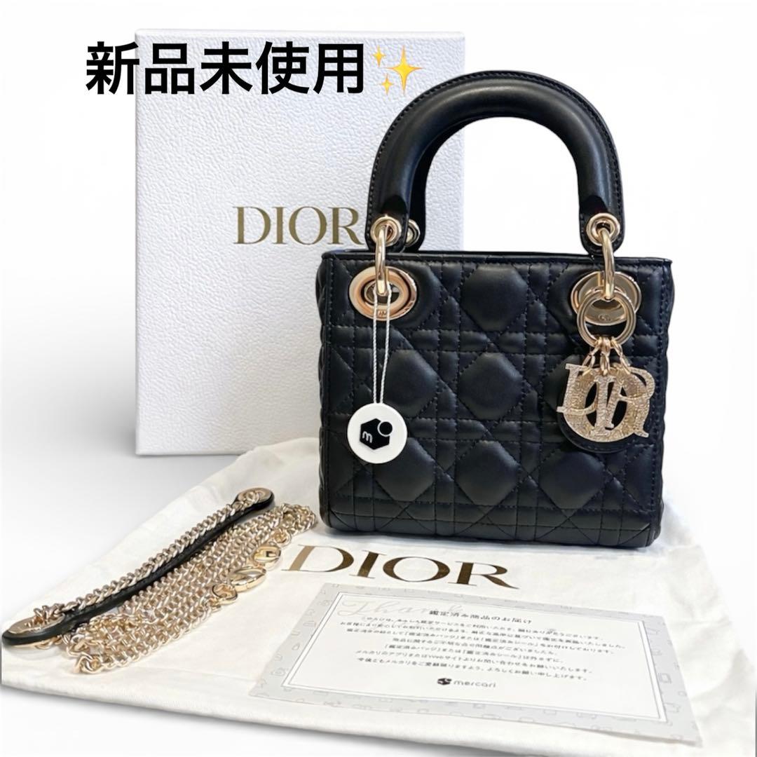 新品未使用＊DIOR レディディオール ミニ あんしん鑑定バッジ＆鑑定書