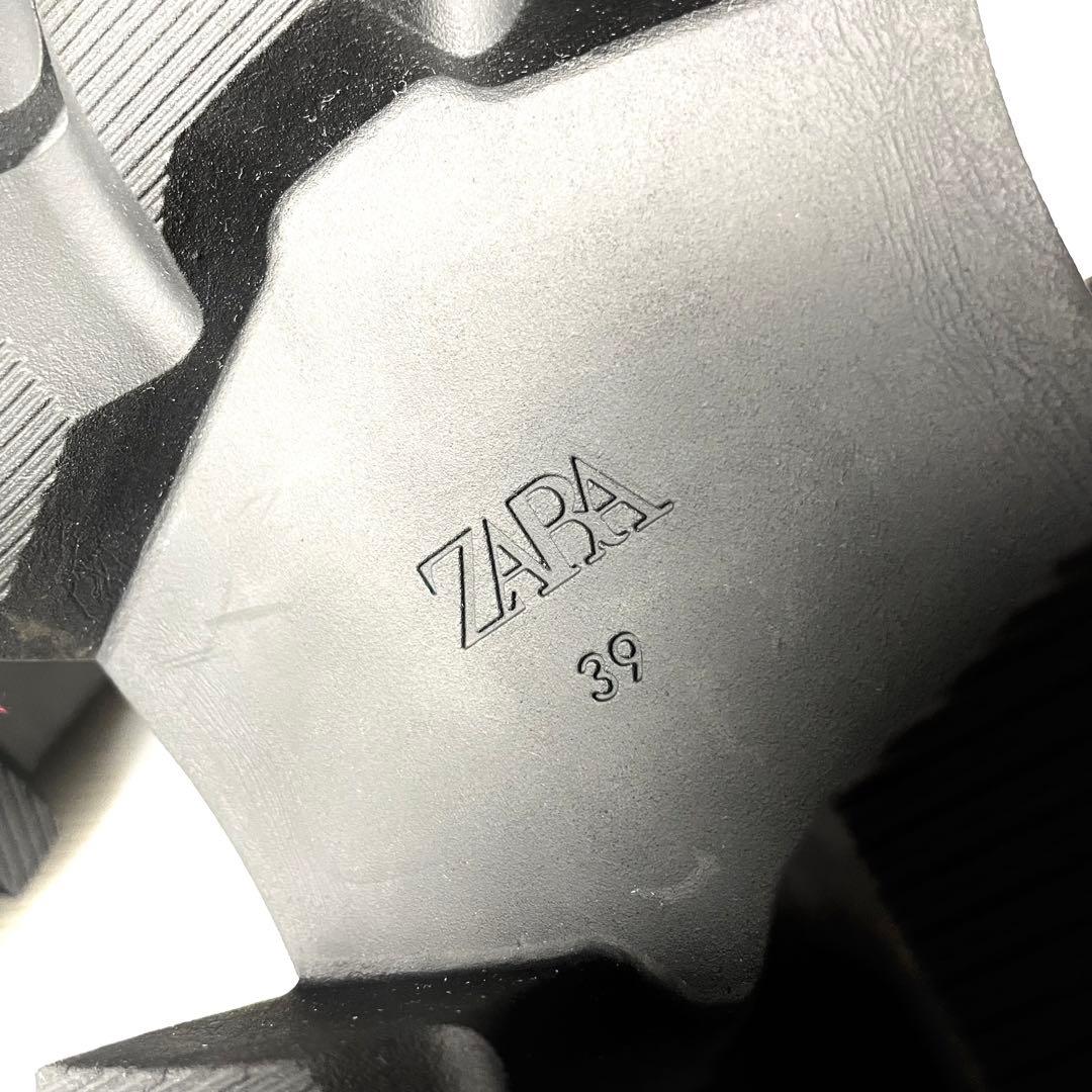 ZARA 新品 タグ付 25.5cm 39 マルチレース レースアップシューズ