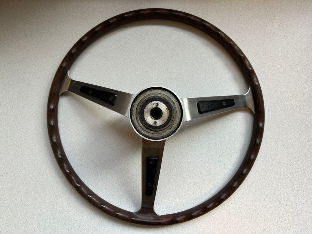 希少】ダットサンサニー1000 ウッドステアリング 純正オプション
