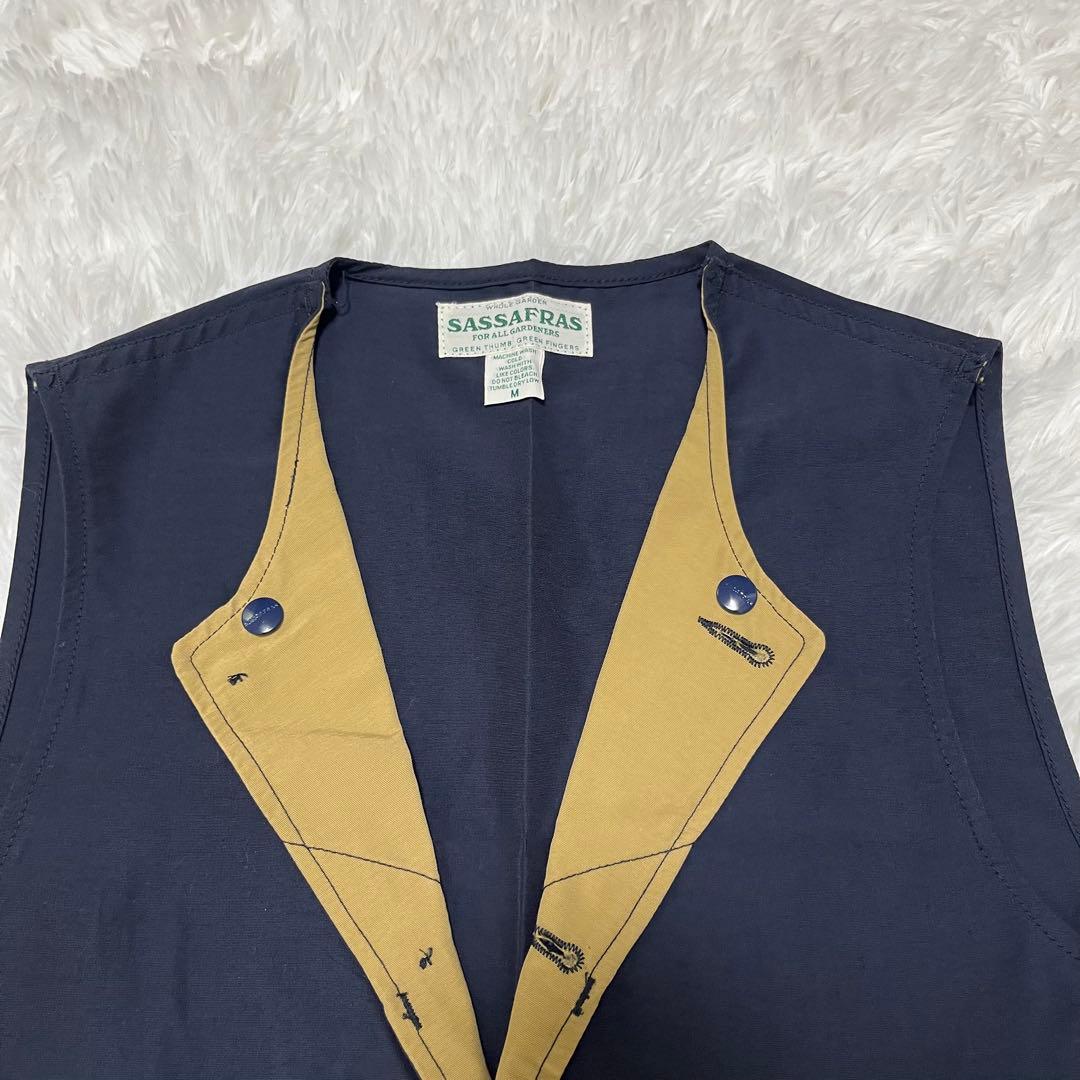 SASSAFRAS】美品 ササフラス メンズ ベスト 重ね着 着回し 上質 M