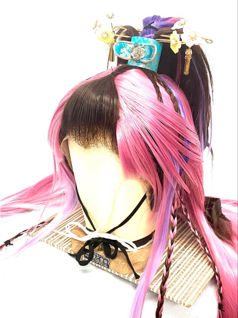 辰巳8号サイズ、ピンク耐熱グラデーションプラス、中古大衆演劇かつら