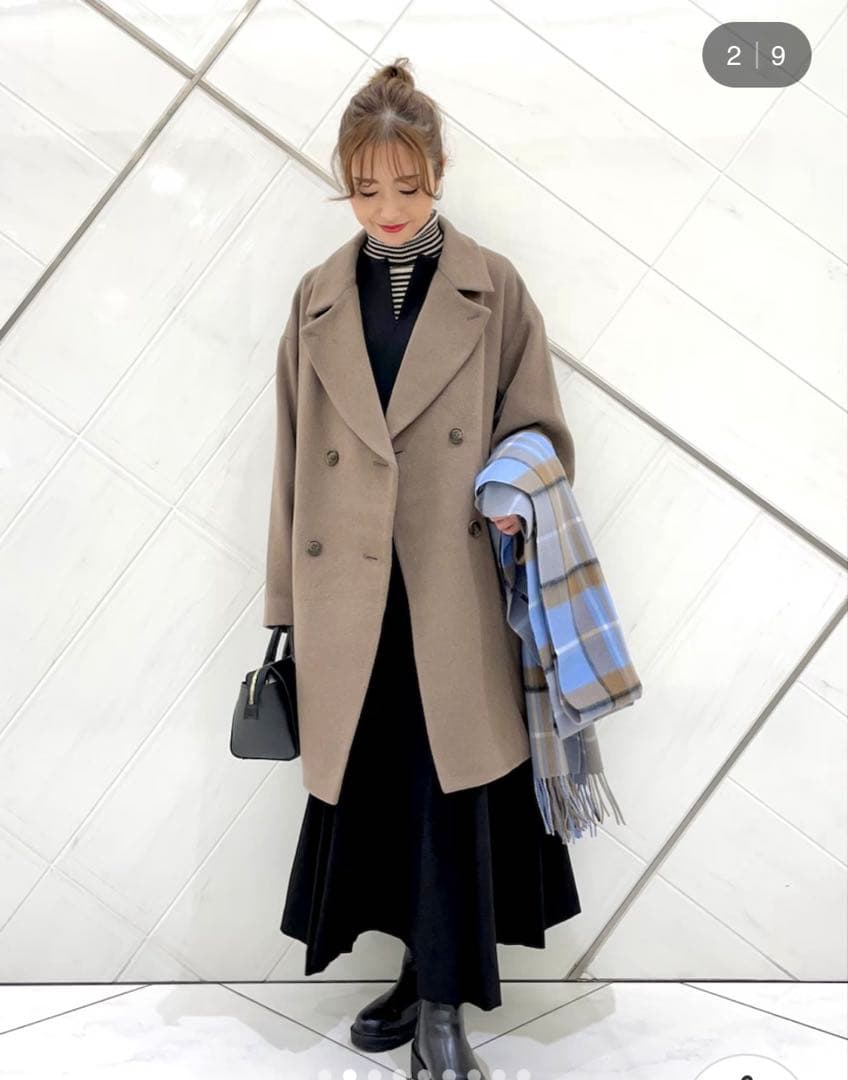 アーバンリサーチドアーズJAPAN FABRIC ミドルコート モカ Mサイズ