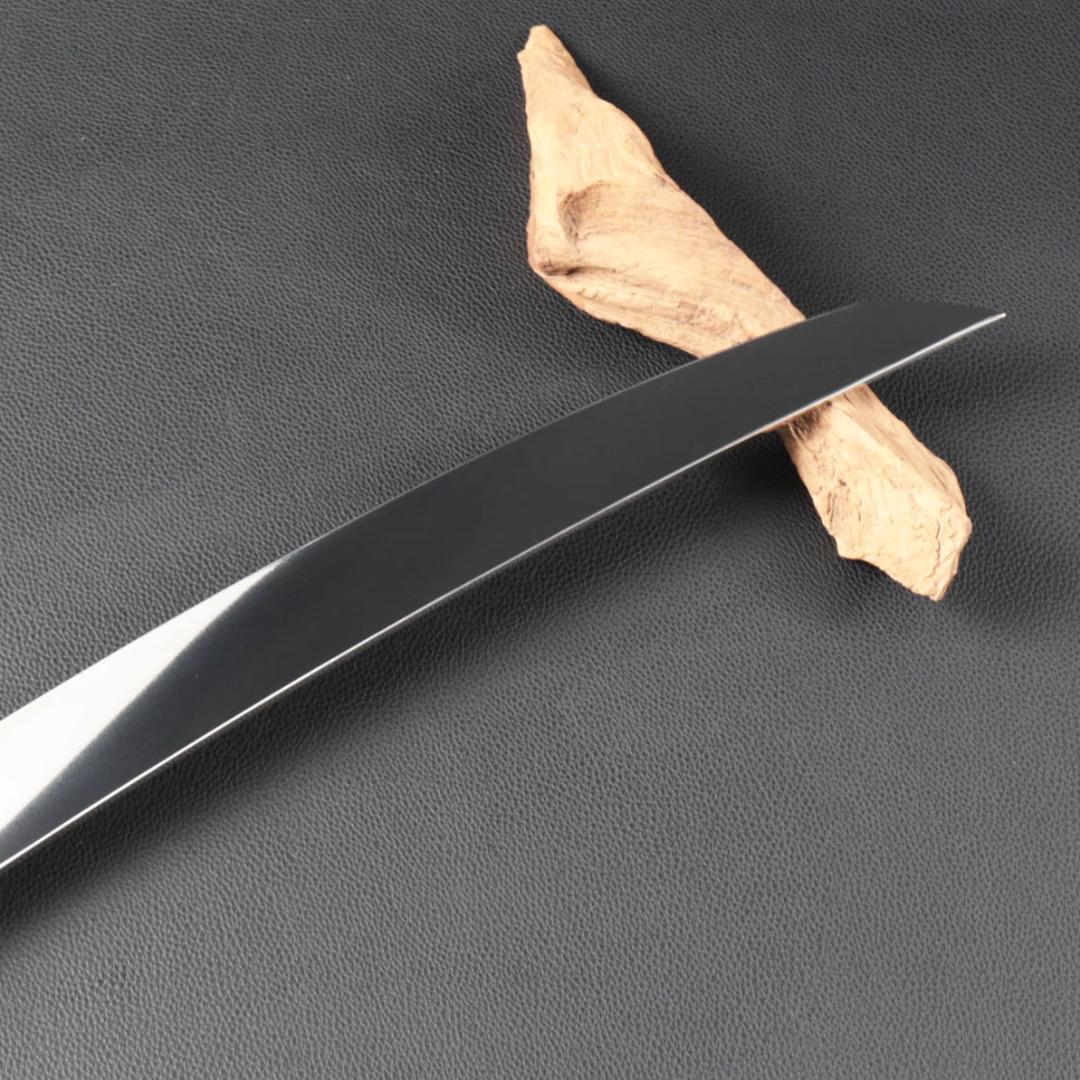 11118鬼反り先丸包丁尺二鏡面仕上げ刺身包丁刃は究極の切れ味黒檀黒水