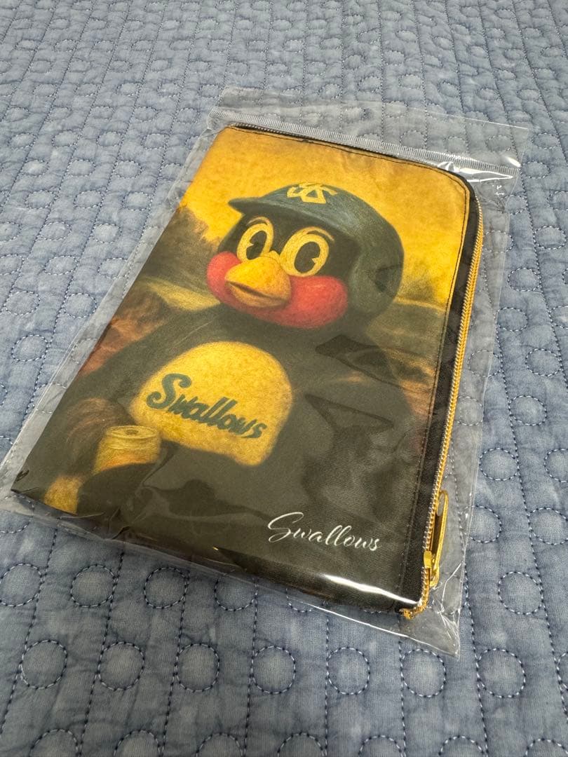 東京ヤクルトスワローズ つば九郎 芸術の秋:L型チャックポーチ つば