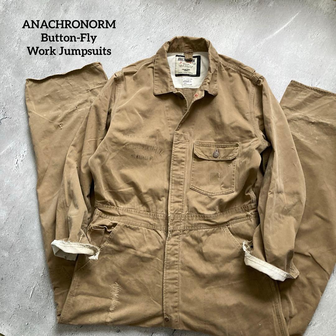 パンツ ANACHRONORM Button-Fly Work Jumpsuits ANDK002 FADED WORK JUMPSUITS DARK NAVY – ANACHRONORM