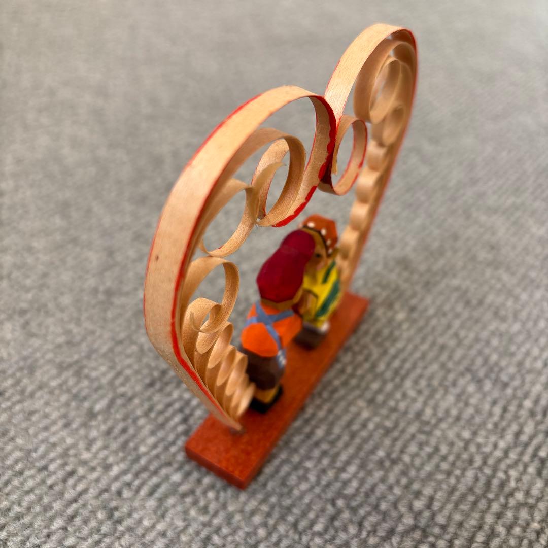 ヴィンテージ　expertic 木製工芸品《ハートアーチの男の子と女の子》