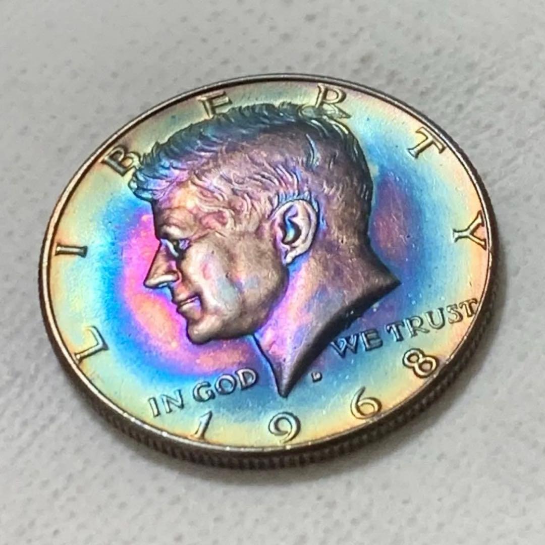 1968 ケネディハーフダラー トーンコイン 奇跡の色彩