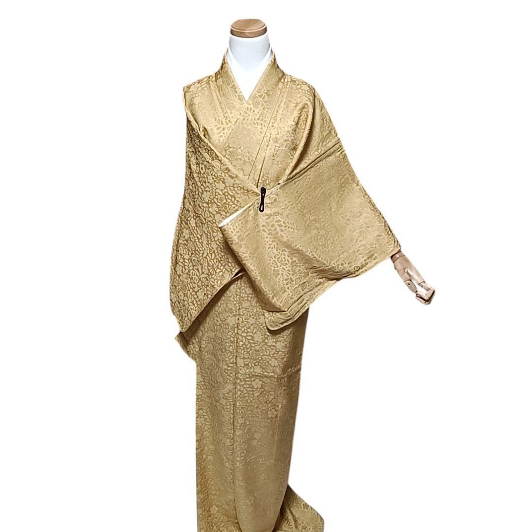 み*3様 ☆18 えっと 色無地 花地紋 山吹色 ふくよかさん トールサイズ