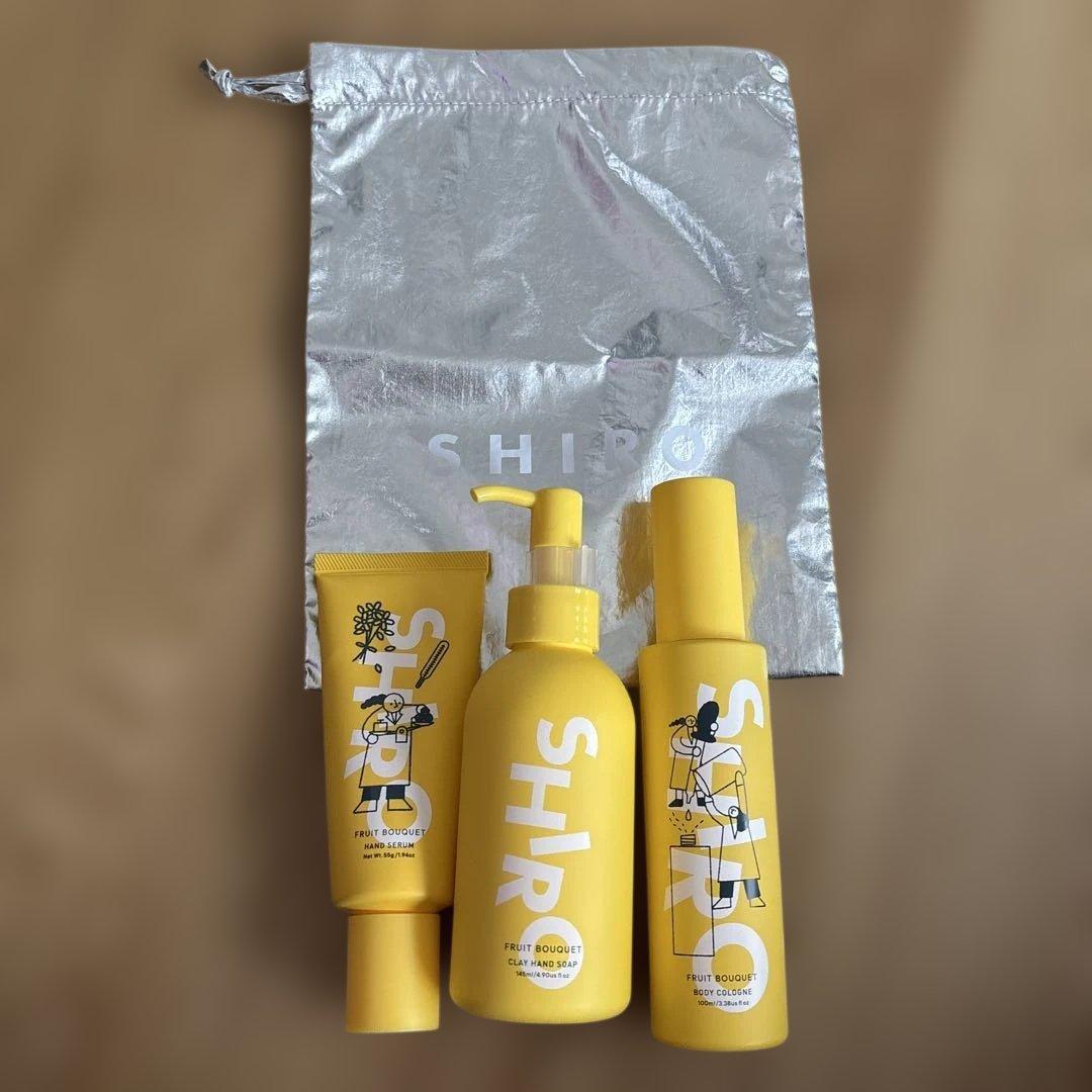 SHIRO 砂川本店限定　ハンド美容液、ボディコロン、クレイハンドソープ 砂川本店限定の人気フレグランス「フルーツブーケ」から新たな3