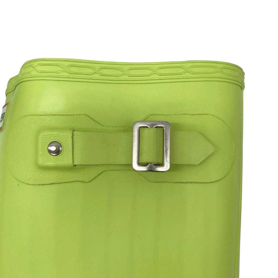 未使用級 ハンター レインブーツ ライムグリーン UK7 25.5cm