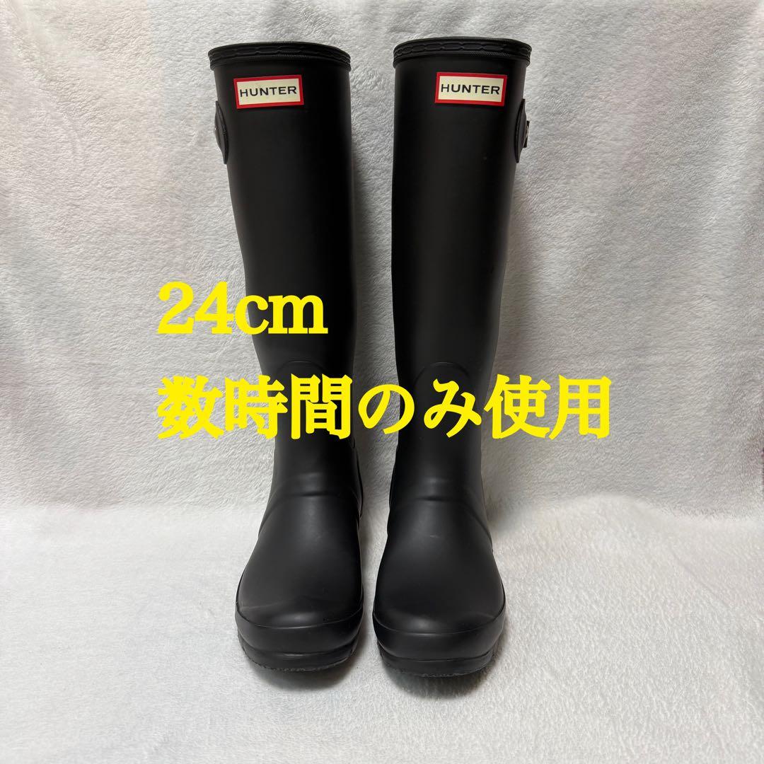 数時間のみ使用】HUNTERレインブーツ UK5 ブラック - メルカリ