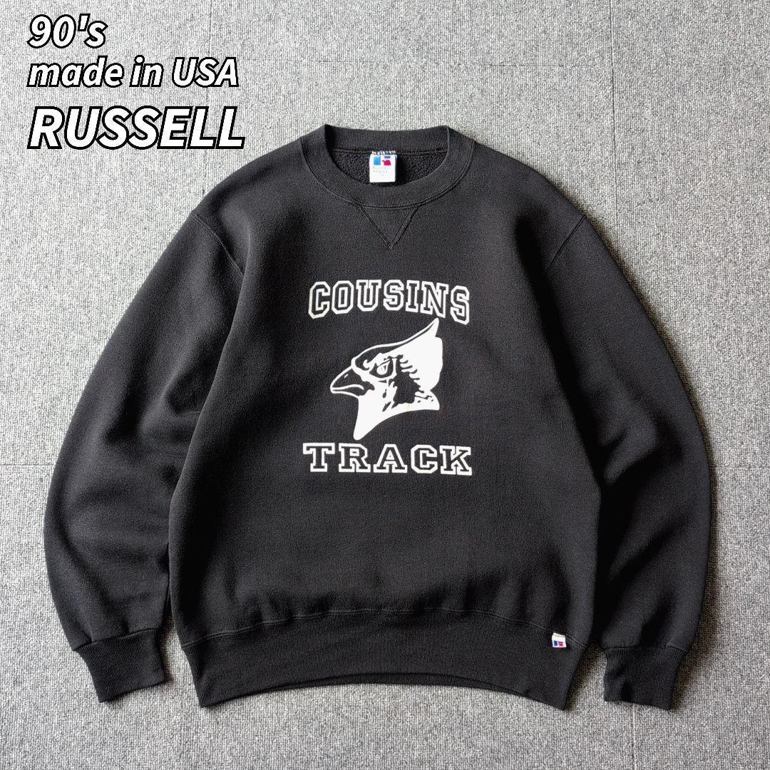 USA製 90s ラッセル ビンテージ スウェット ブラック プリント M