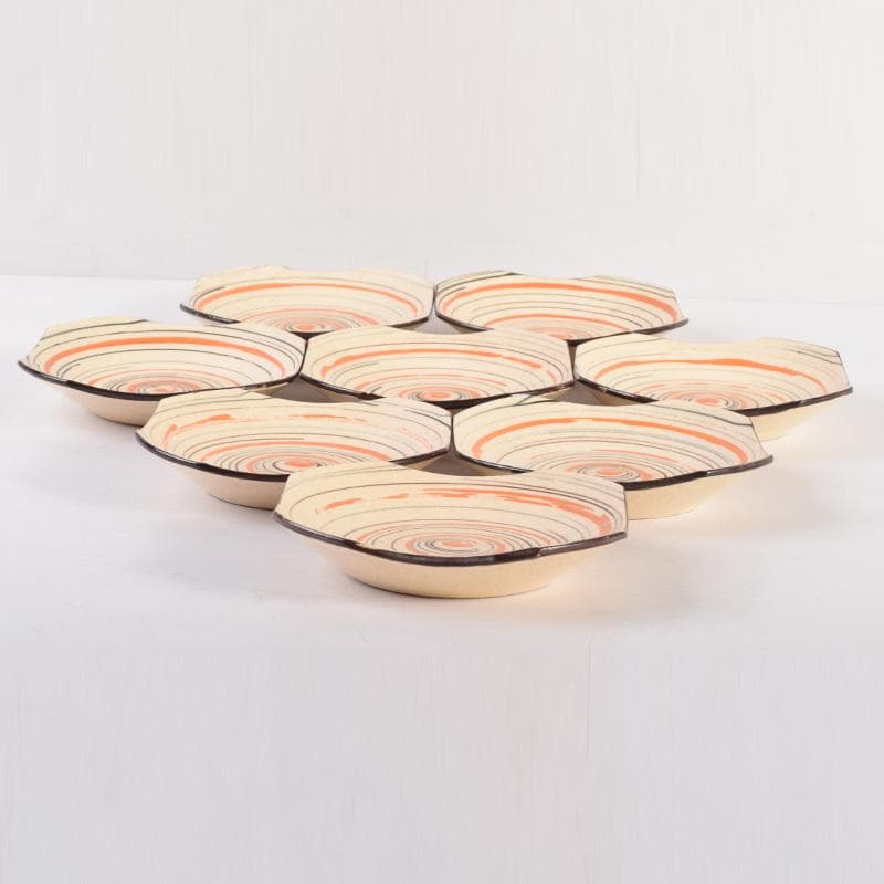 和食器 渦巻文 八角皿 八客 時代箱 C 7941