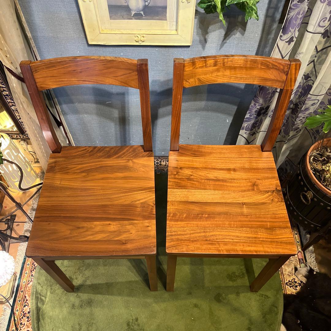 mona 様専用2脚セット 無印良品 板座 ウォールナット無垢材コンパクト