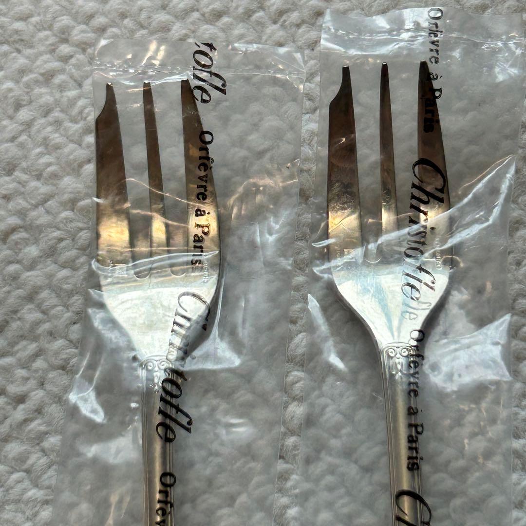 新品未開封品 クリストフルシルバー マルメゾン ケーキフォーク 2客