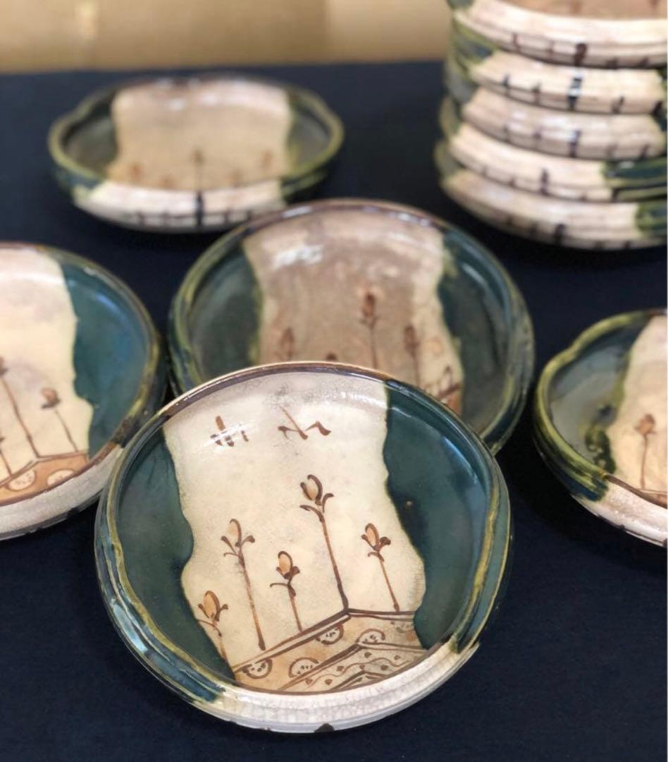 割引❗️《R》織部 深皿 銘々皿 鉢 向付 10客 懐石 260107か5