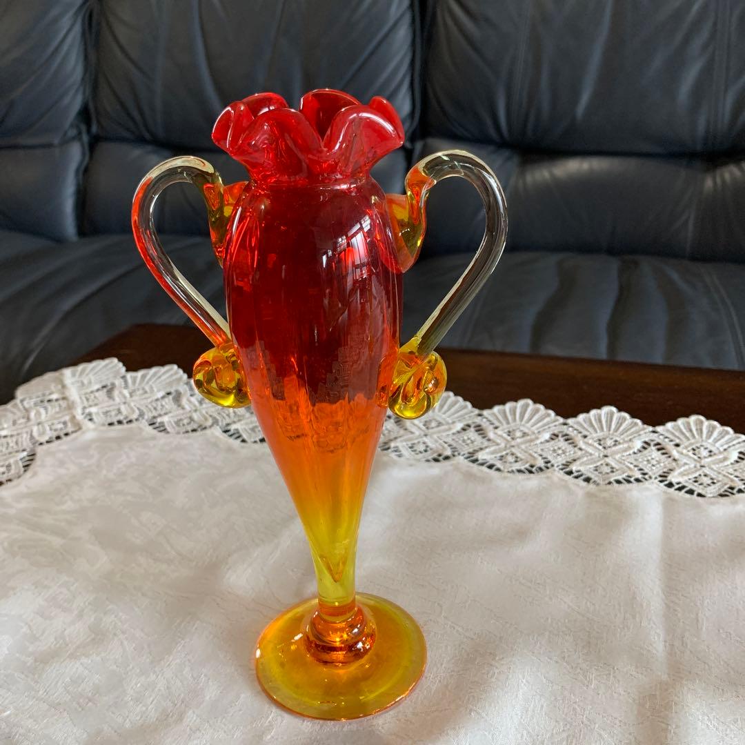 琉球ガラス 花瓶 一輪挿し オブジェ 置物 - メルカリ