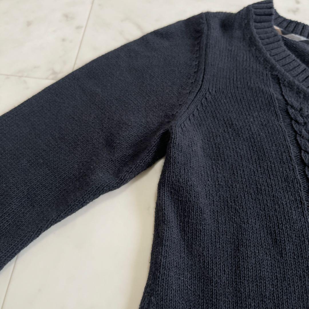 美品☆BURBERRY BLUE LABEL ケーブルニットフリルワンピース 黒