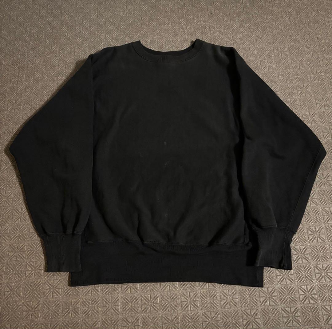 希少 黒 90s USA製 リバースウィーブ 完全目無し ブラック 墨黒 - メルカリ