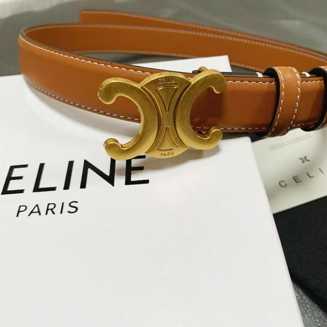 本革✨セリーヌ ブラウン ベルト ゴールドバックル 85 美品 - メルカリ