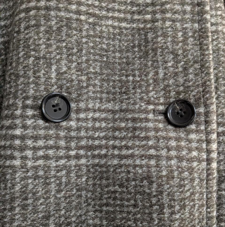 新品 Spick ＆ Span Wスライバーノーカラーチェックポンチョコート