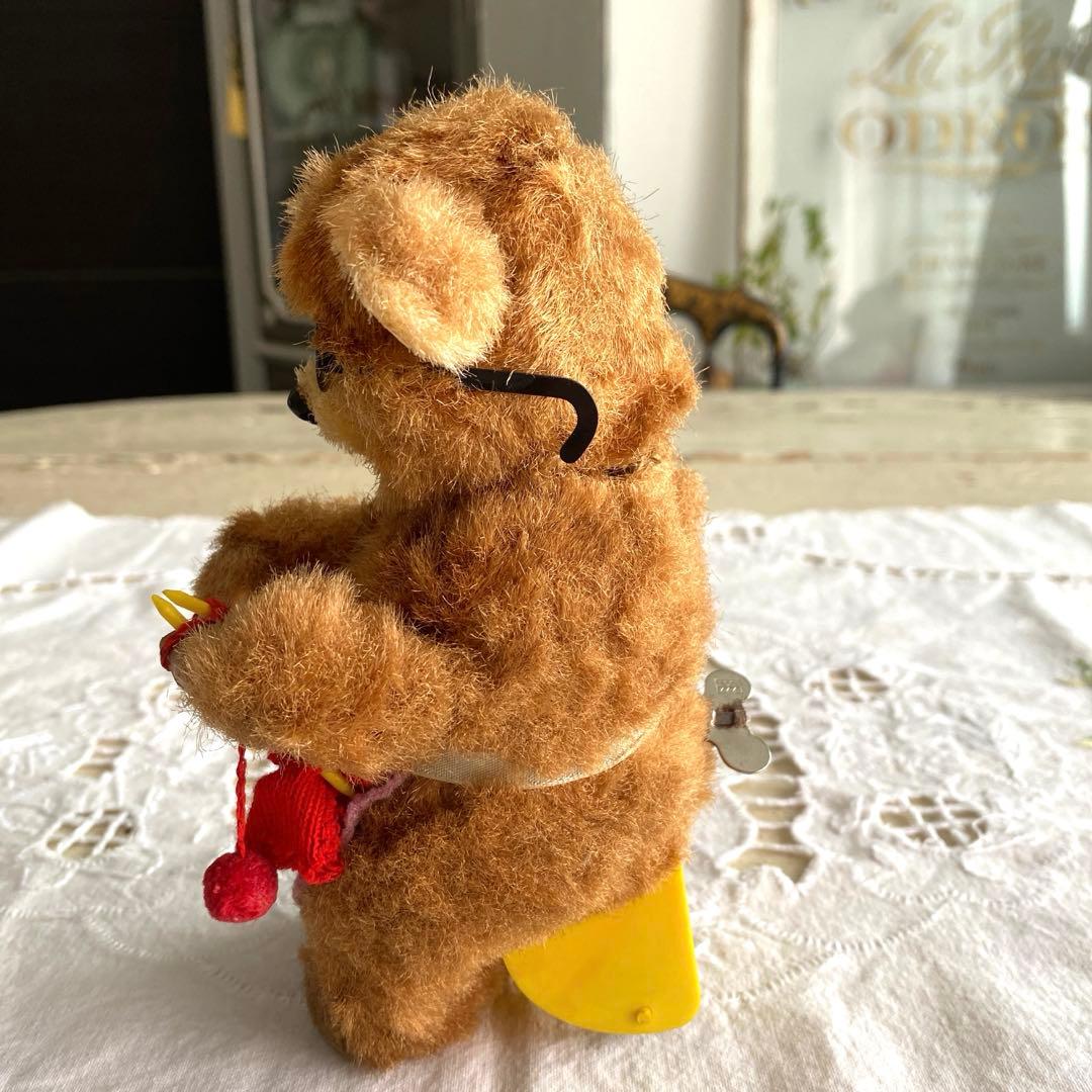 アンティーク ビンテージベア ゼンマイ仕掛け 編み物ベア max carl