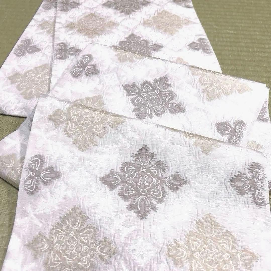 正絹　全通袋帯《花菱》