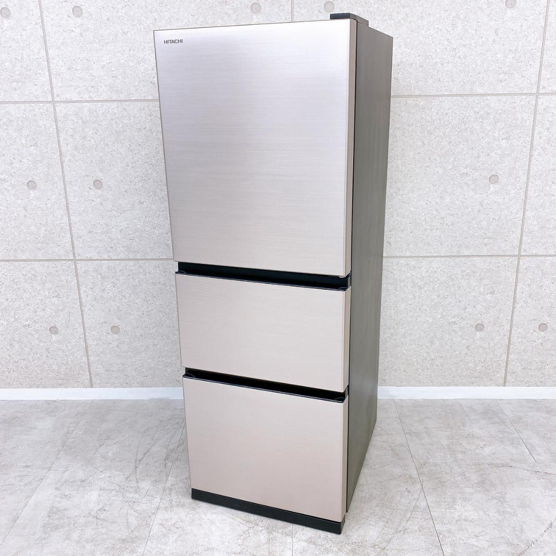 2022年製 HITACHI 冷凍冷蔵庫 R-27SV（N）265L 日立 R-27SV N 3ドア冷蔵庫 (265L・右開き) ライトゴールド | ヤマダ