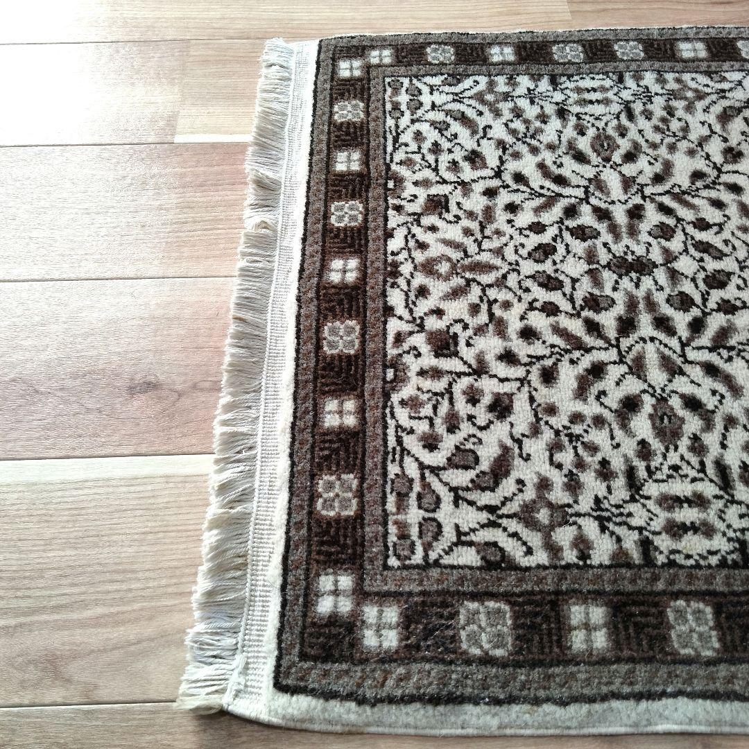 Y358 高級トルコ絨毯 カイセリ 手織 ウールxコットン 63×89cm - メルカリ