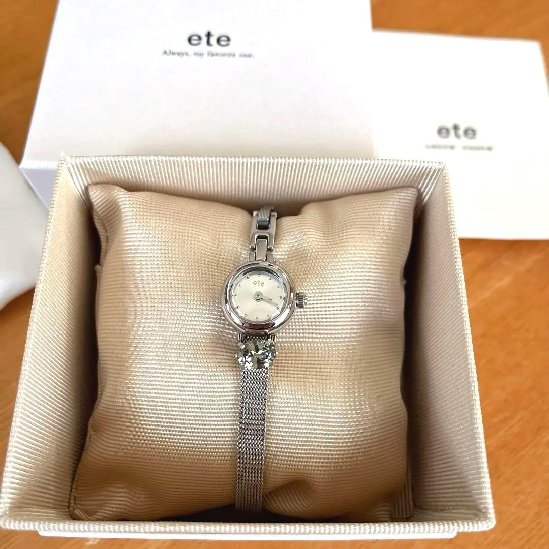 【美品】ete エテ きせかえウォッチ シルバー ダイヤモンド付き ete（エテ） 腕時計 ダイヤモンド サークルフェイス ウォッチ