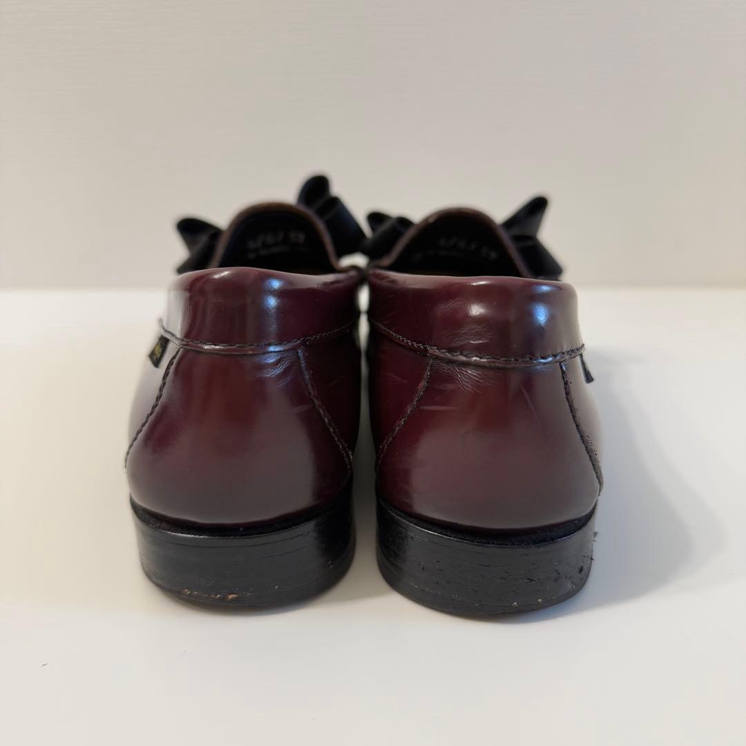 希少 G.H.BASS Weejunsリボン ローファー 24cm バーガンディ