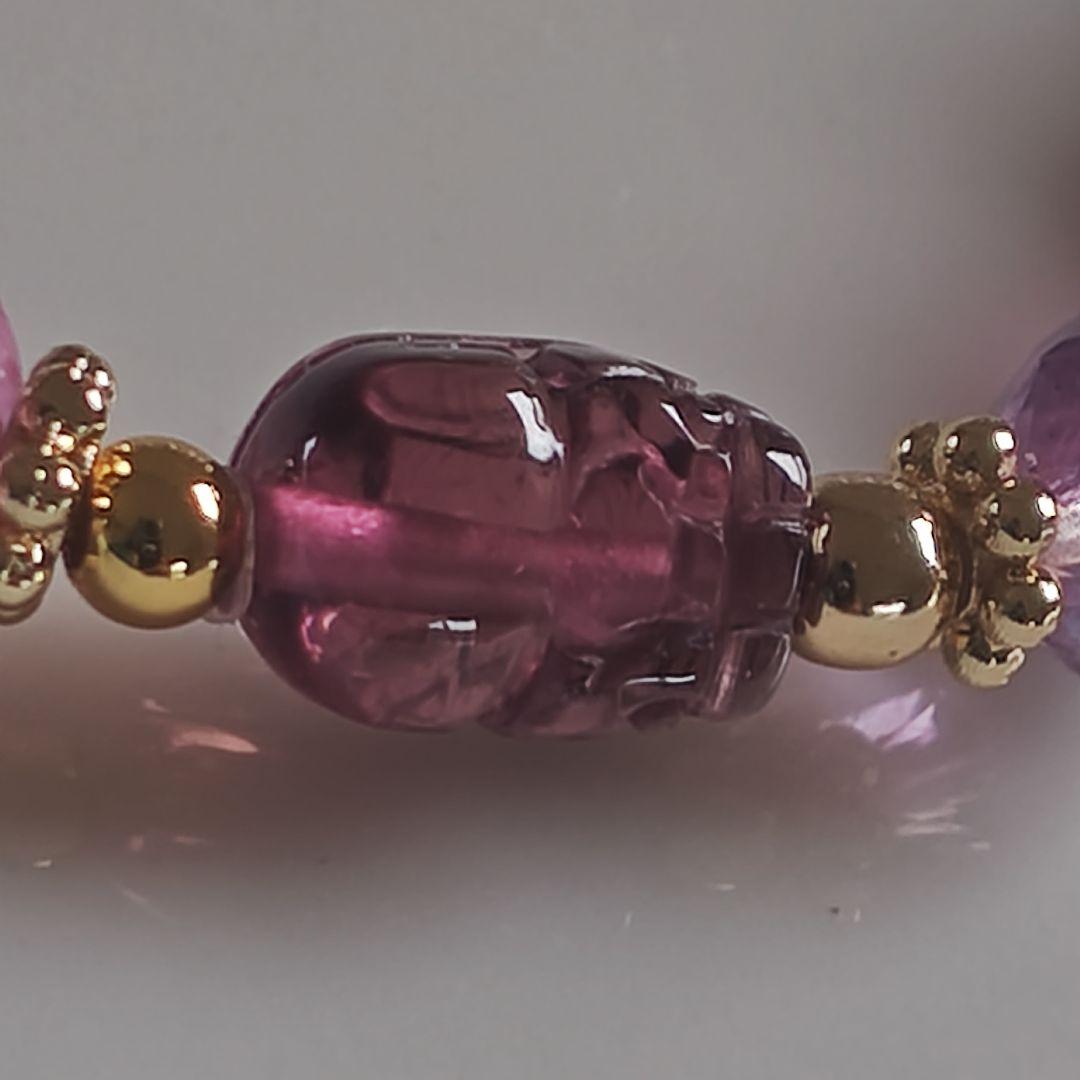 専用です♡ルベライト✡トルマリンちび貔貅のクリア華奢ブレス