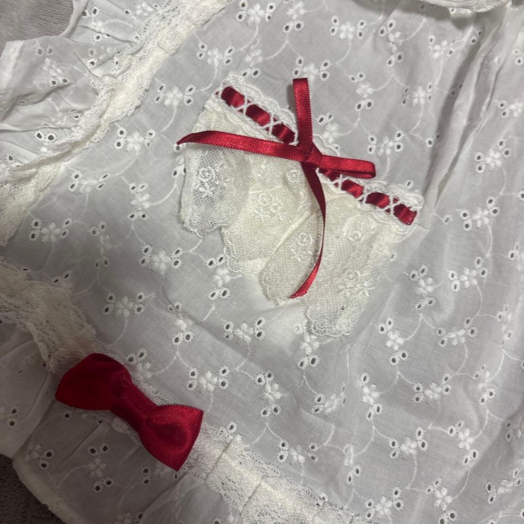 アンプリ】リボン綿エプロン【日本製】 【アンプリ】リボン綿エプロン